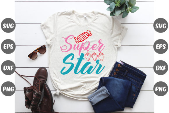 Birthday Design, Super Star. Graphics for T-Shirt Publishing