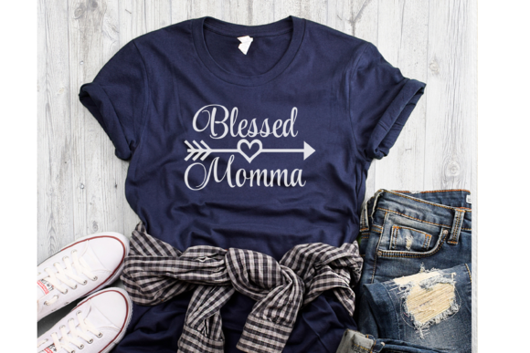 Blessed Momma Heart Arrow Graphic SVG for T-Shirt Designs and Graphics