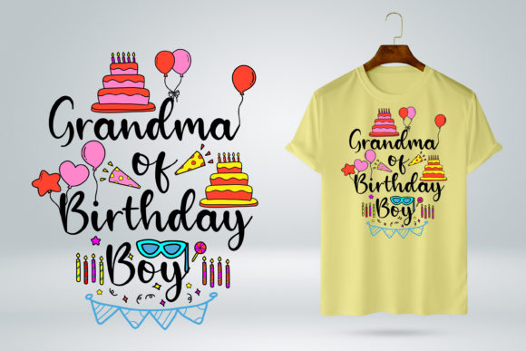 Grandma of the Birthday Boy Party Shirt Graphics