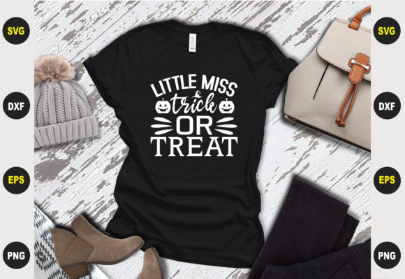 Little Miss Trick or Treat Halloween: T-Shirt Designs & Graphics
